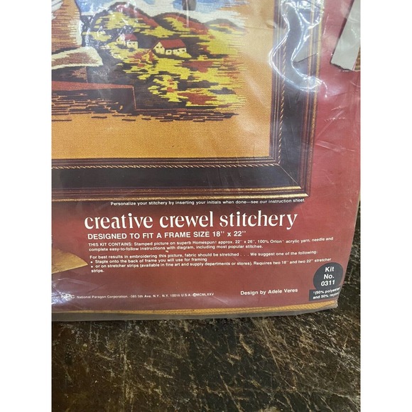 Creative Crewel Stitchery Kit 0311 Liberty‎ Bell American History 1975 Paragon - Picture 4 of 5